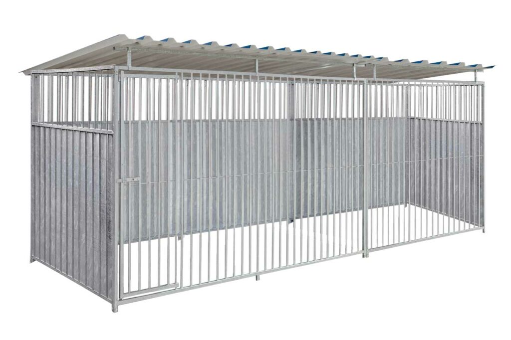 2/3 damwand hondenkennel 5 X 1,5m compleet met dak