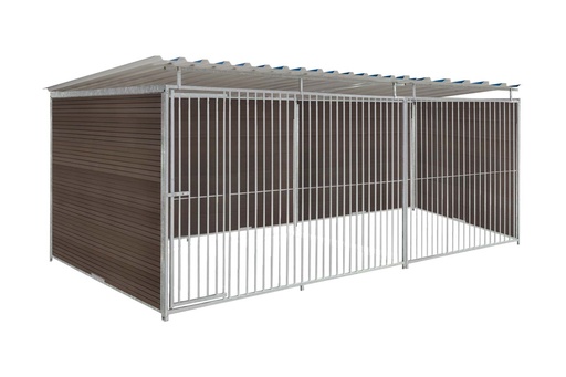 WPC Composiet houtlook hondenkennel 5 X 2m compleet met dak
