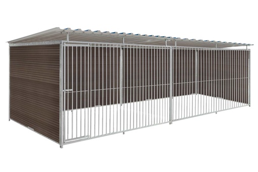 WPC Composiet houtlook hondenkennel 6 X 2m compleet met dak