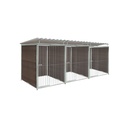 WPC Composiet houtlook hondenkennel driedubbel 1,5 X 1,5m compleet met dak