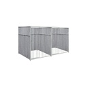 Geheel dicht damwand hondenkennel dubbel 1,5 X 1,5m zonder dak