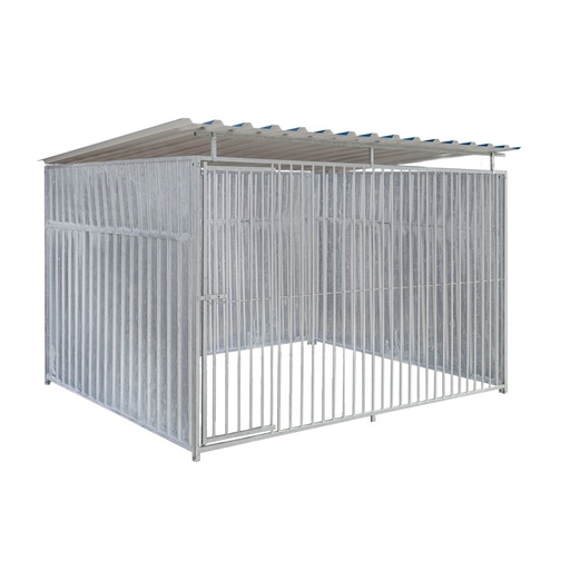 Geheel dicht damwand hondenkennel 3 X 2m compleet met dak