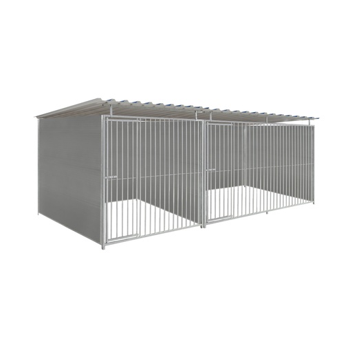 Kunststof hondenkennel dubbel 2 X 2m & 2 x 3m compleet met dak