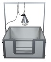 Pro Werpkist 120x120x60 cm incl. anti-doodligstangen en warmtelamp beugel