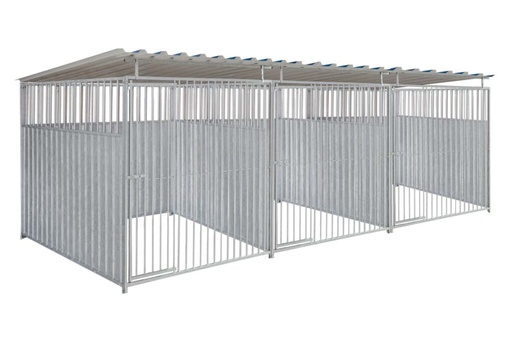 2/3 damwand hondenkennel driedubbel 2 X 2m compleet met dak