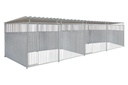 2/3 damwand hondenkennel dubbel 4 X 2m compleet met dak