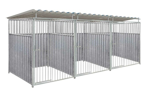 2/3 damwand hondenkennel driedubbel 1,5 X 1,5m compleet met dak