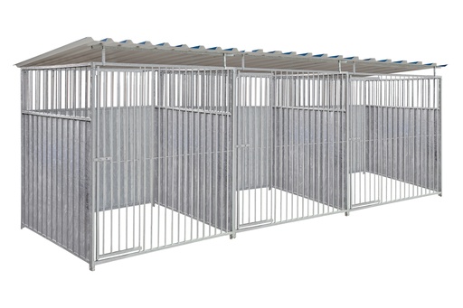 2/3 damwand hondenkennel driedubbel 2 X 1,5m compleet met dak