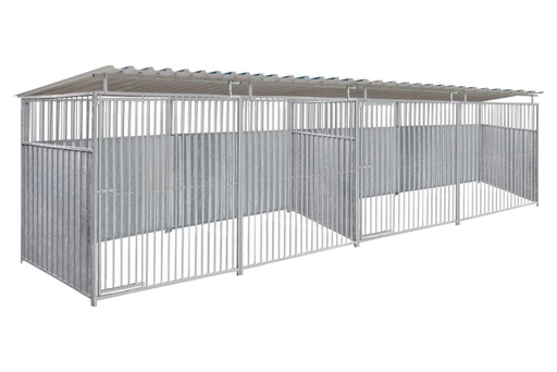 2/3 damwand hondenkennel dubbel 4 X 1,5m compleet met dak